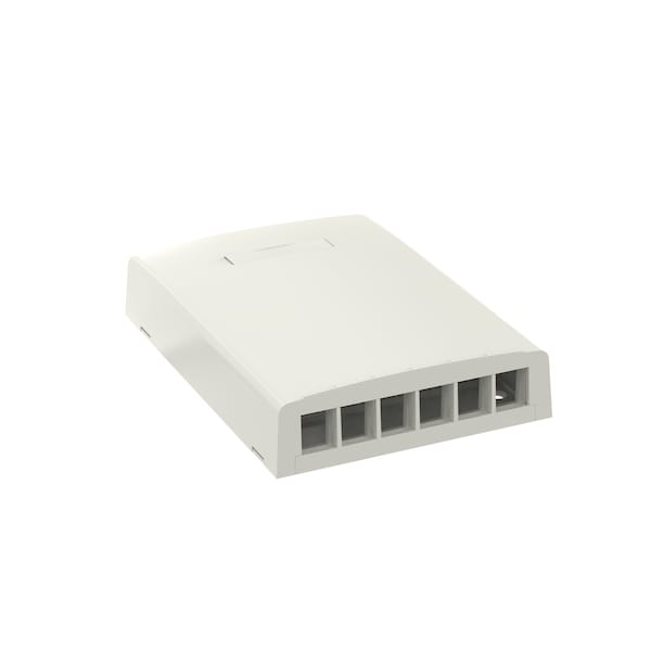 6-Port Surface Mount Box, Off White (10 Pack), 10PK
